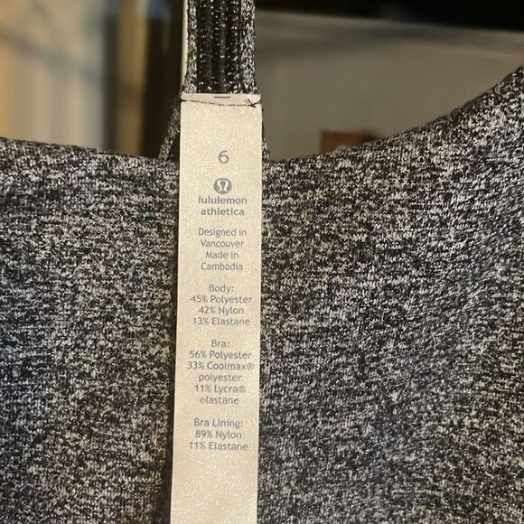 Lululemon Power Pose Tank Sz 6 A B Heathered Black 698 - Picture 5 of 5